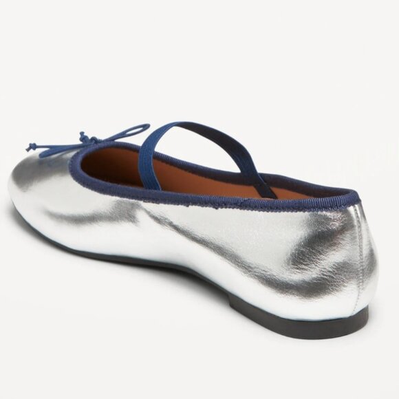 Old Navy Shiny Metallic Ballet Flats for Girls - Picture 4 of 8